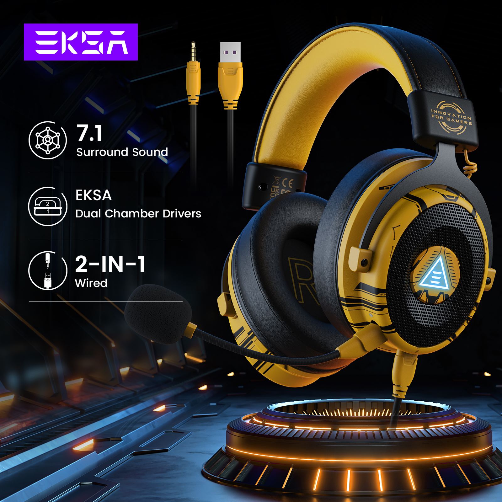 EKSA E900 Pro Upgraded Gaming  - огляд і ціна Gaming Headset 7.1