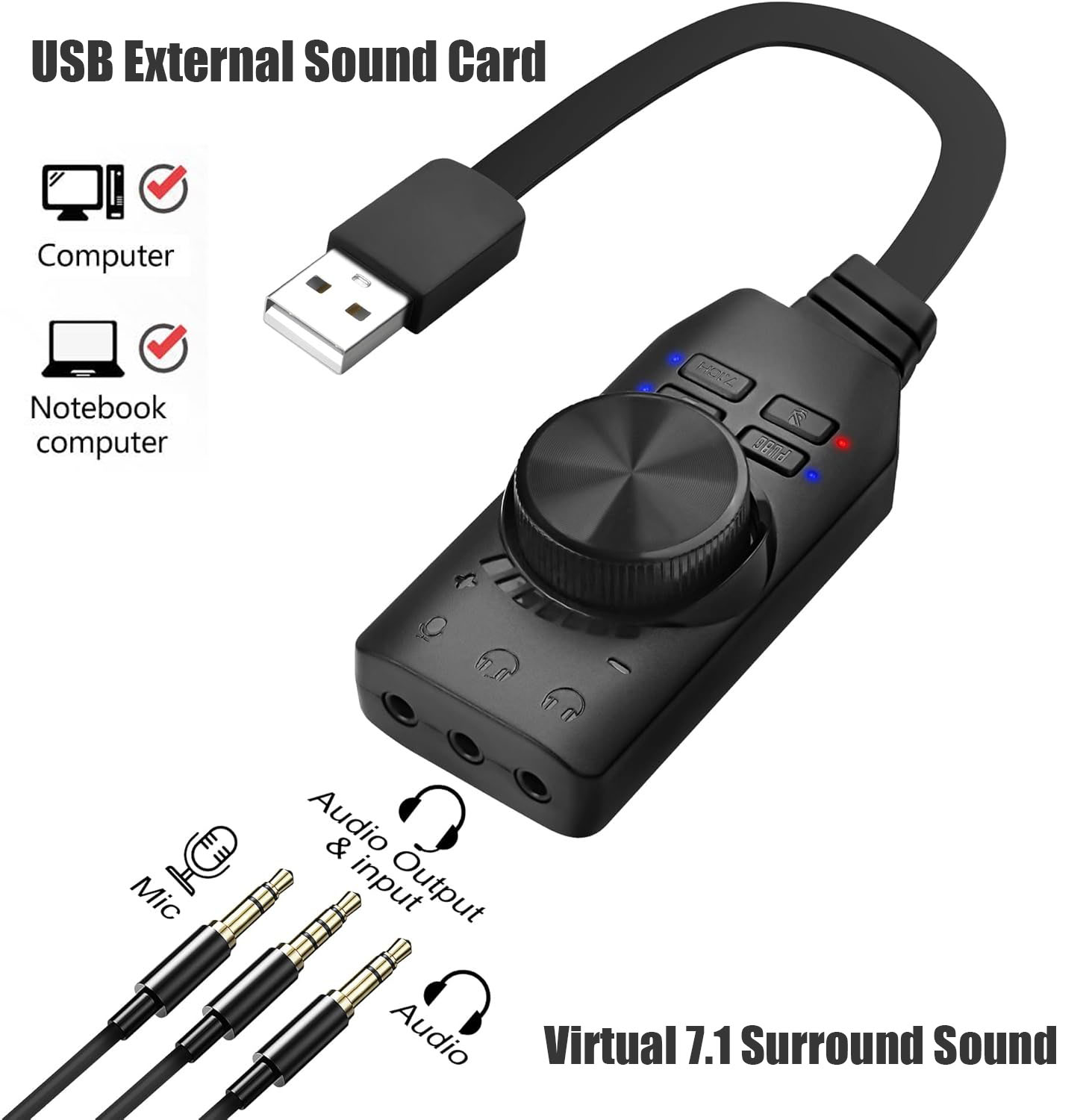 USB Sound Card Virtual 7.1 Sur - огляд і ціна Gaming Headset 7.1