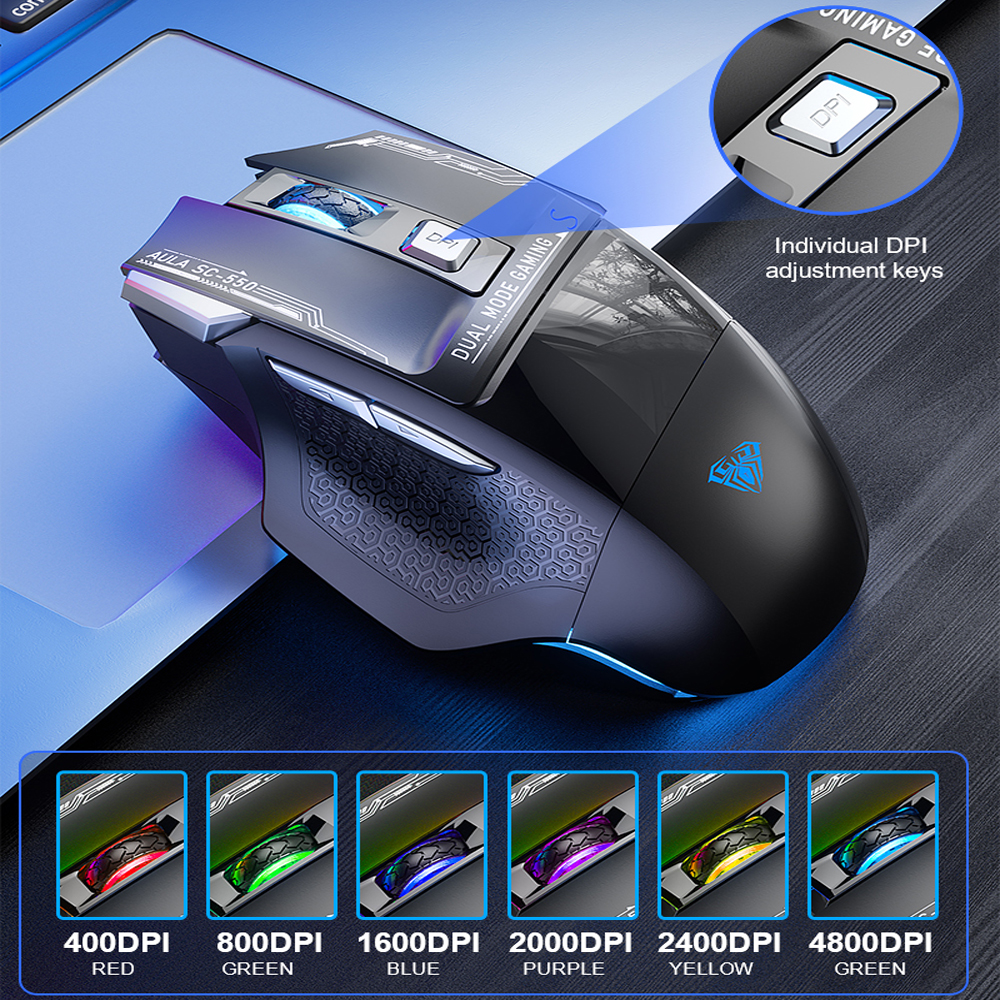 AULA SC550 Gaming Mouse 2.4G W - огляд і ціна Esports Gaming Design