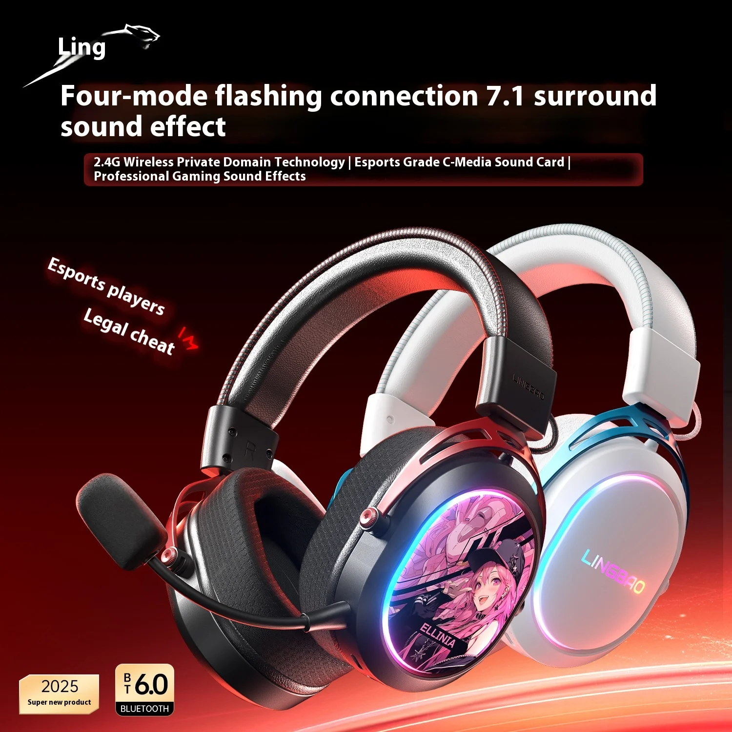 LingBao T9 Pro Max Wireless He - огляд і ціна Gaming Headset 7.1