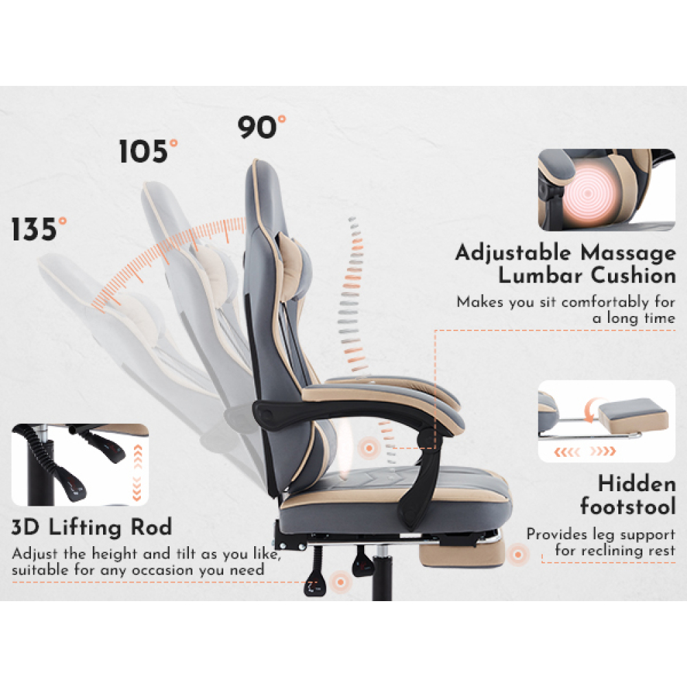 Gaming Chair, Ergonomic Comput - огляд і ціна Video Gaming & Esports Usd Acc