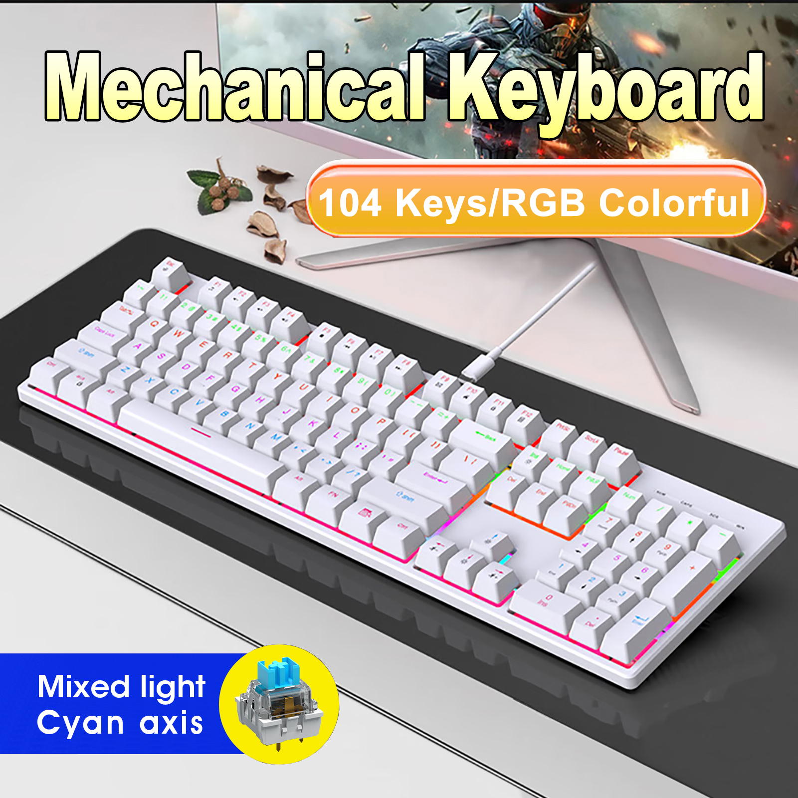 104 Key RGB Backlit Mechanical - огляд і ціна Esports Gaming Design
