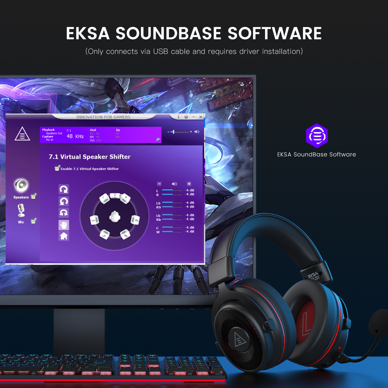 EKSA PC Gaming Headphones Over - огляд і ціна Gaming Headset 7.1
